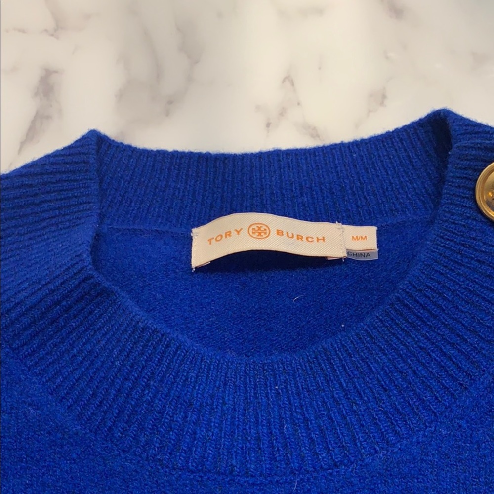 Tory Burch Merino Wool Blend Logo Sweater